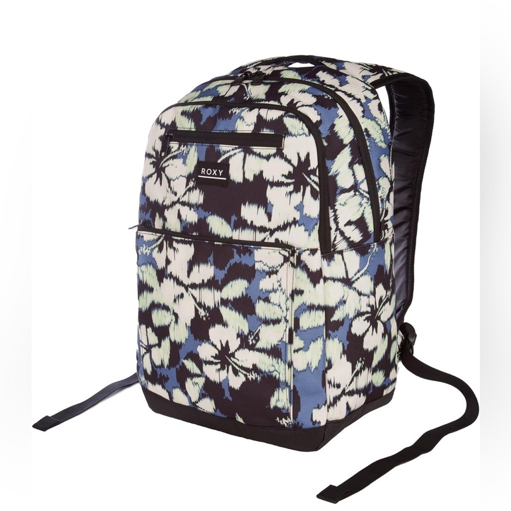 Roxy Patterned Backpack in Blue and Black